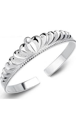 SS11032 S999 Silver Crown Princes opening eternal bracelet